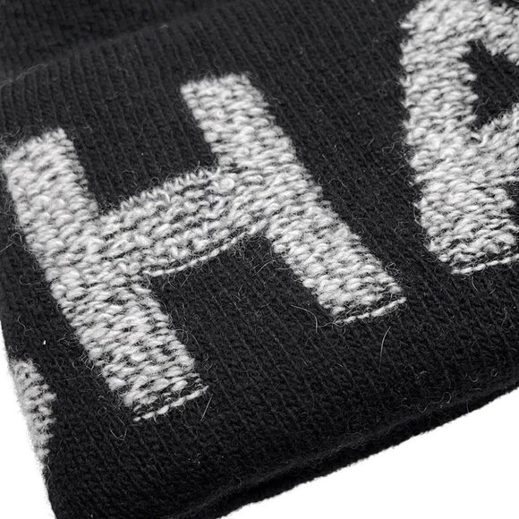 CHANEL Logo knit hat Wool 70%/Cashmere30% Black/Gray - Picture 7 of 10